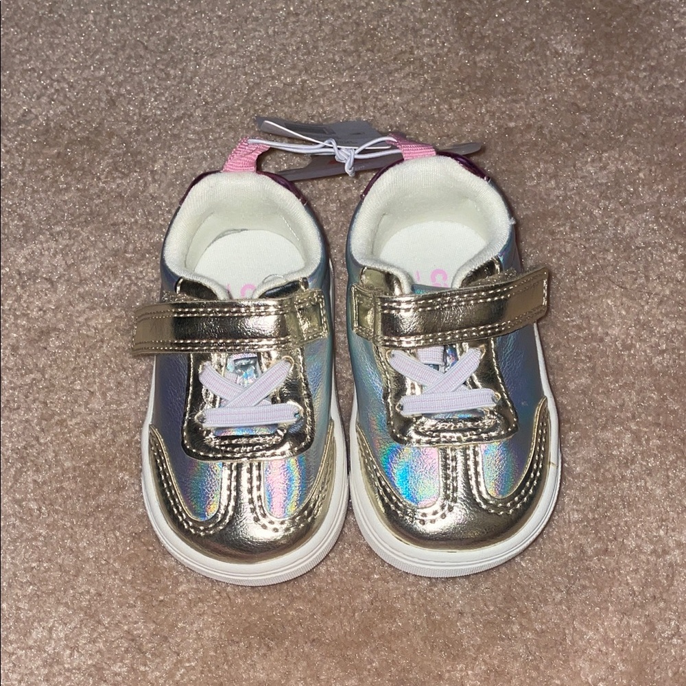 Carter's Shiny Gold and Silver Kids Sneakers